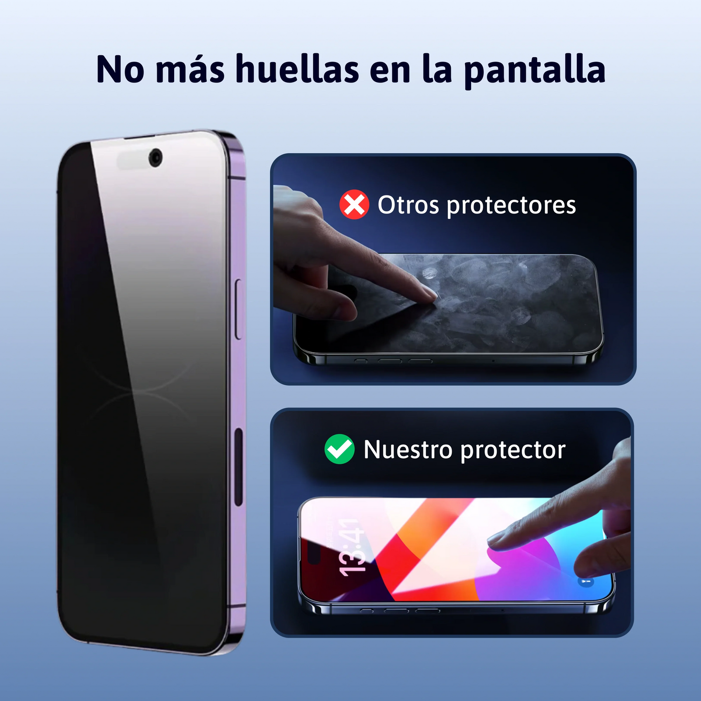 Sin huellas en la pantalla, revestimiento oleofóbico
