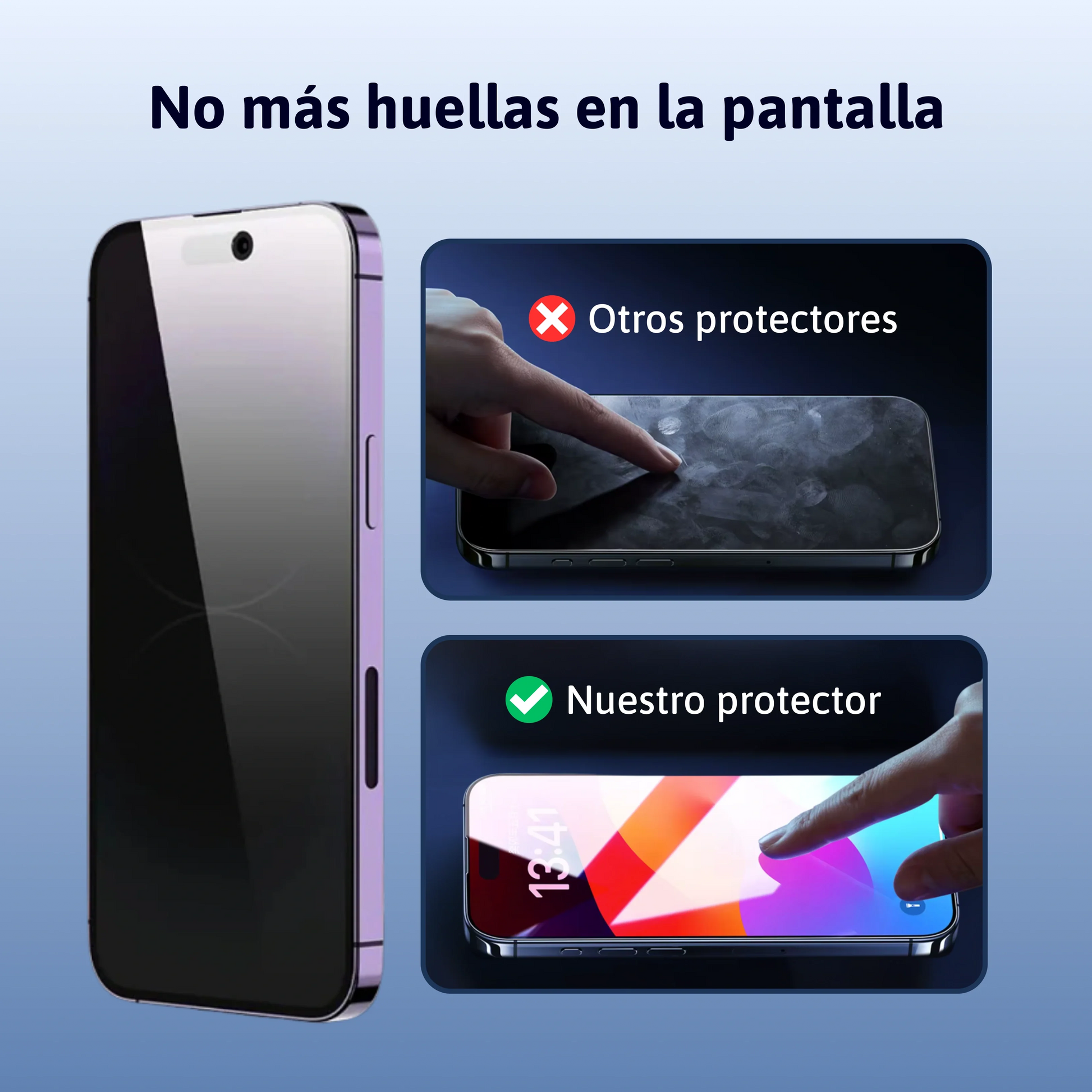 Sin huellas en la pantalla, revestimiento oleofóbico