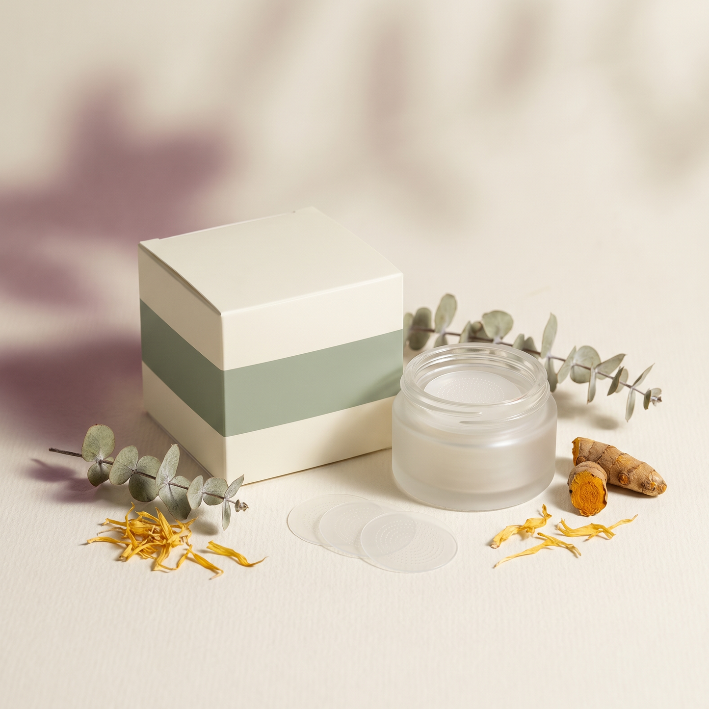 NEXORA SkinLift kit — patches, jar and botanicals