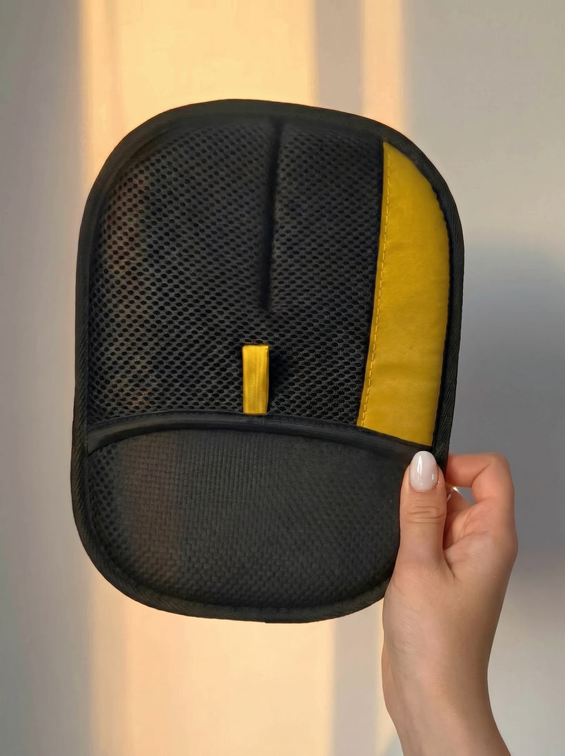 FurGlide dual-sided pet hair glove held in hand