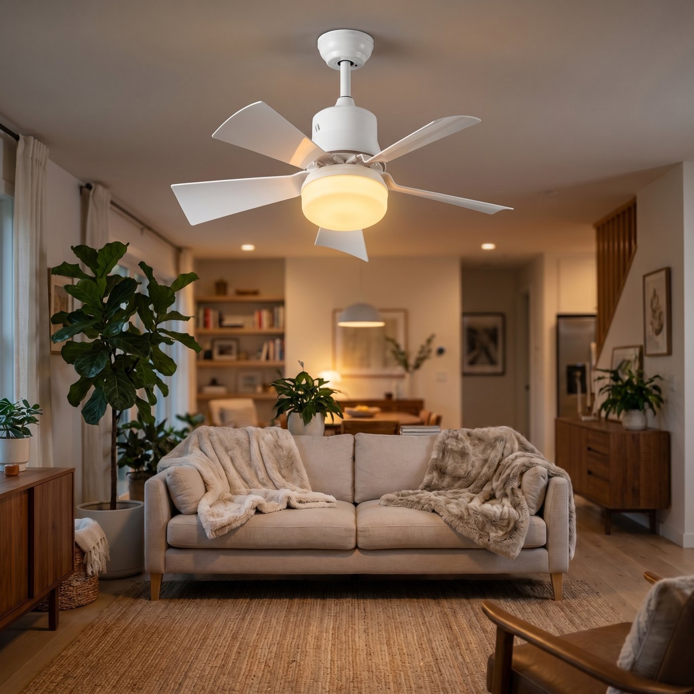 NOVAIR socket fan light installed in living room