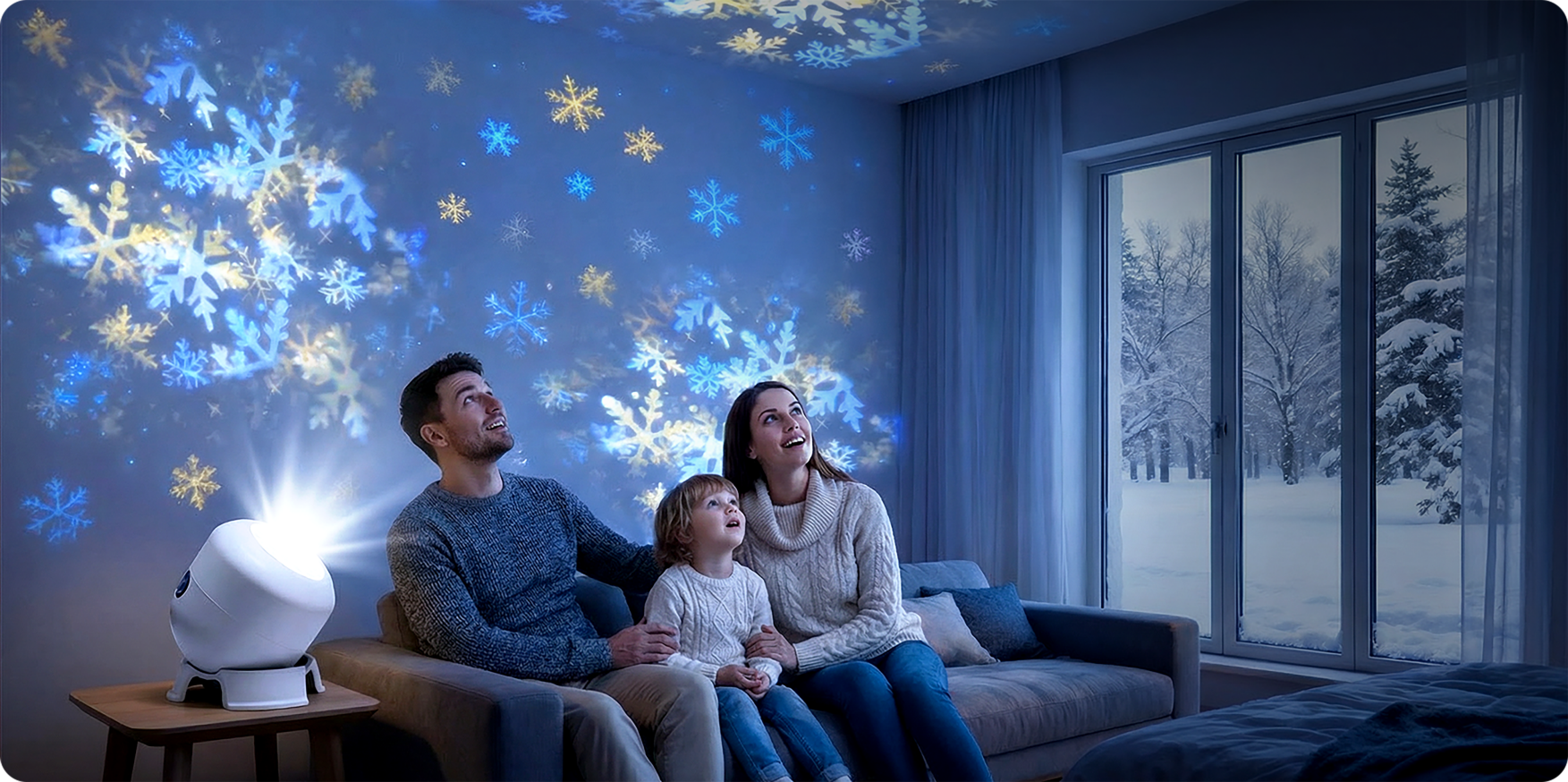 NEBULA Aurora Projector — galaxy projection in bedroom